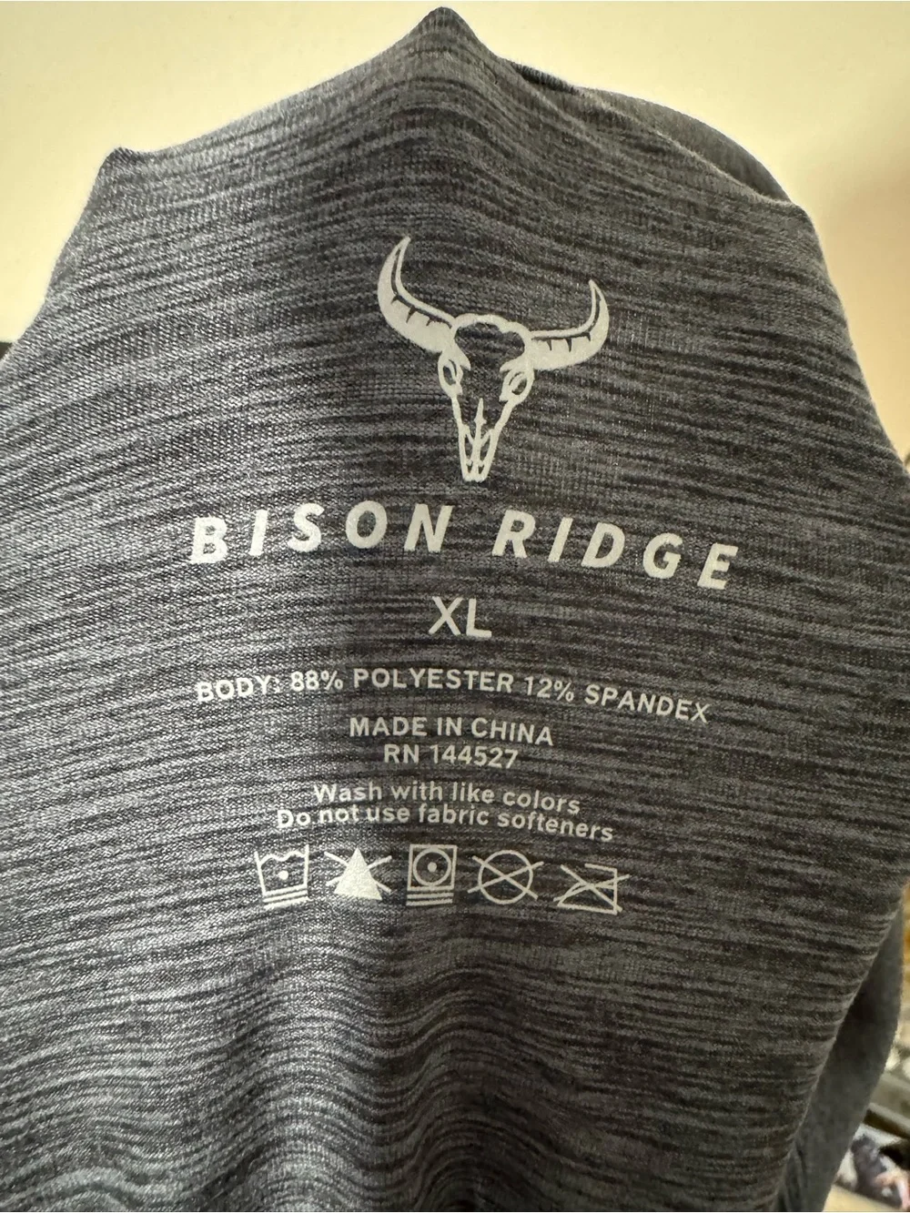 Bison Ridge XL Heather Gray Performance Pullover - Picture 4 of 4